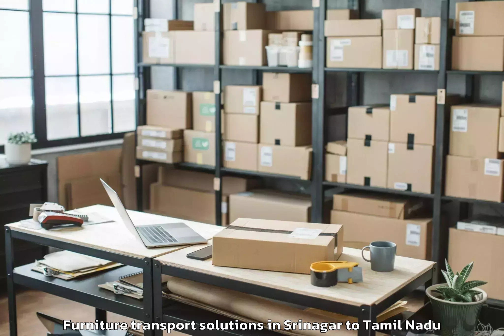 Trusted Srinagar to Erumaippatti Furniture Transport Solutions